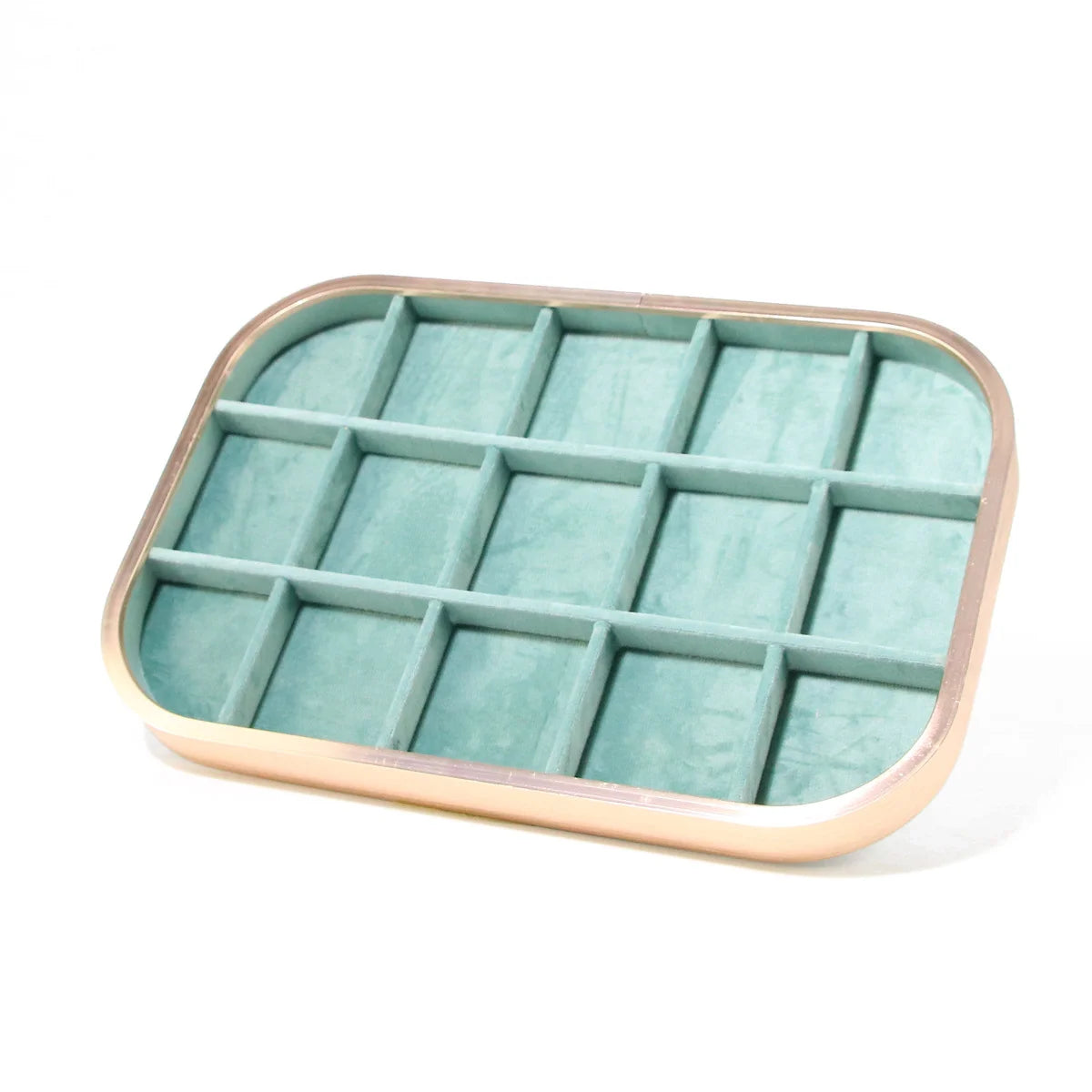 High-grade Metal-edged Jewelry Tray Inside Sufiber Velvet Jewelry Tray Necklace Ring Pendant Bracelet Storage Display Tray