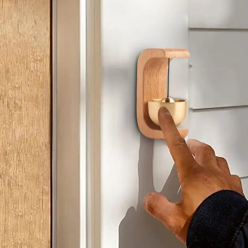 Magnetic Door Bell Natural Wooden Brass Doorbell Chime With Double-sided Tape For Home Doorbell Housewarming Gift