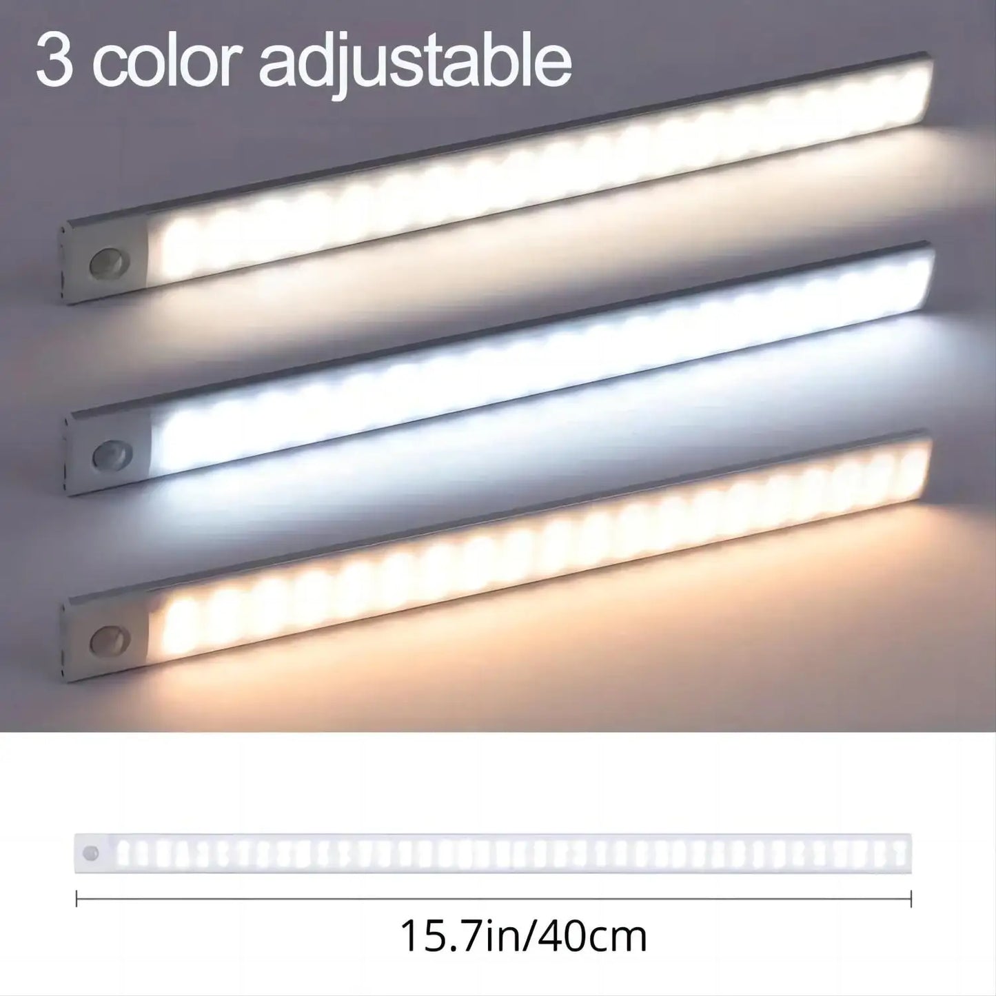 1pc LED Motion Sensor Cabinet Light, USB Rechargeable Night Counter Closet Light, Adjuastable Color,Different Size Available