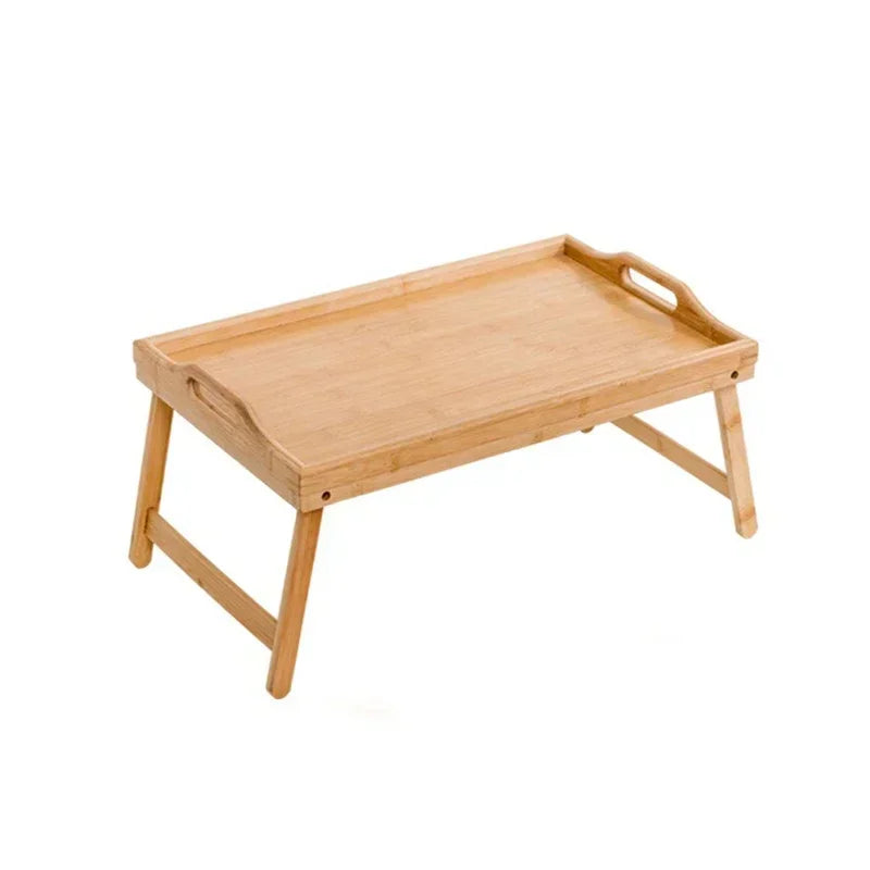 50x30x23.5cm Natural Bamboo Bed Tray Wooden Breakfast Snack Laptop Foldable Tray Adjustable Reading Desk in Bed Kitchen Tool