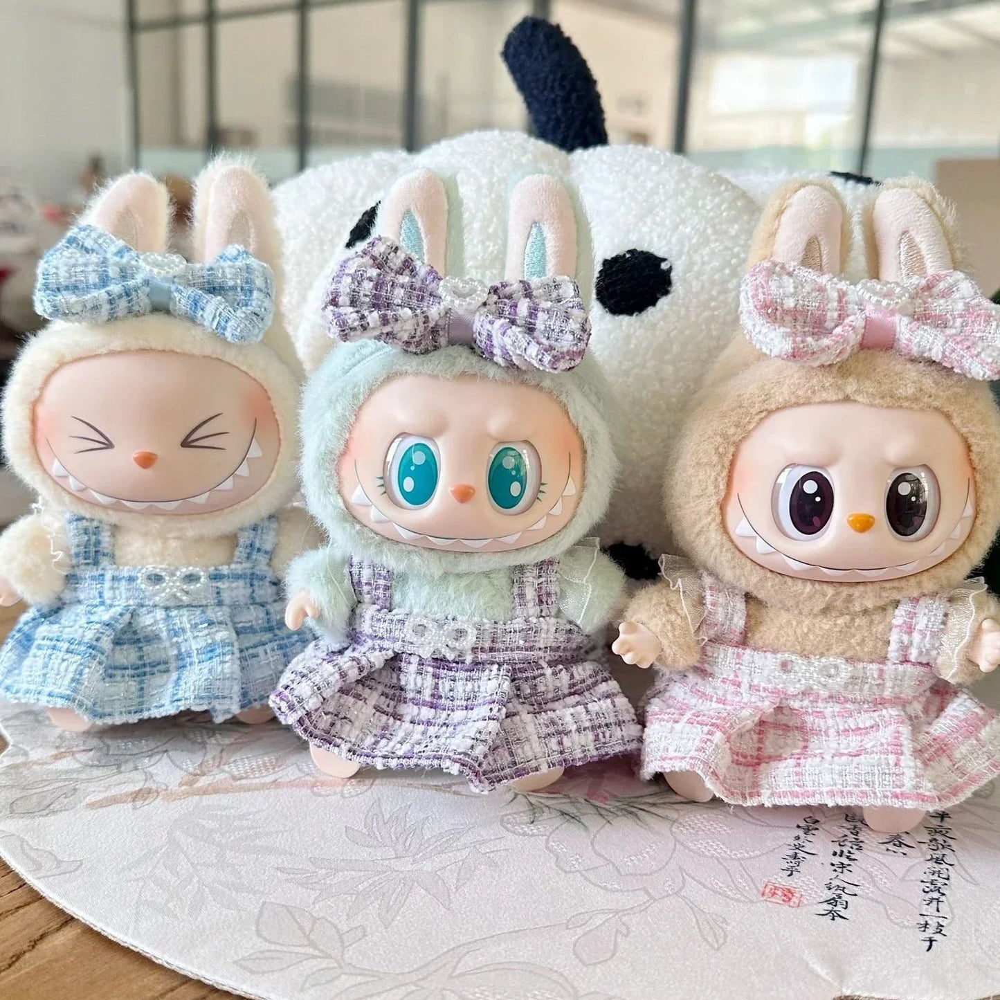 17CM Cute Labubu Doll Clothes Outfit Accessories Classic Dress Set for V2 Mini Dolls Clothing Girl Kid Gift Labubu Ropa