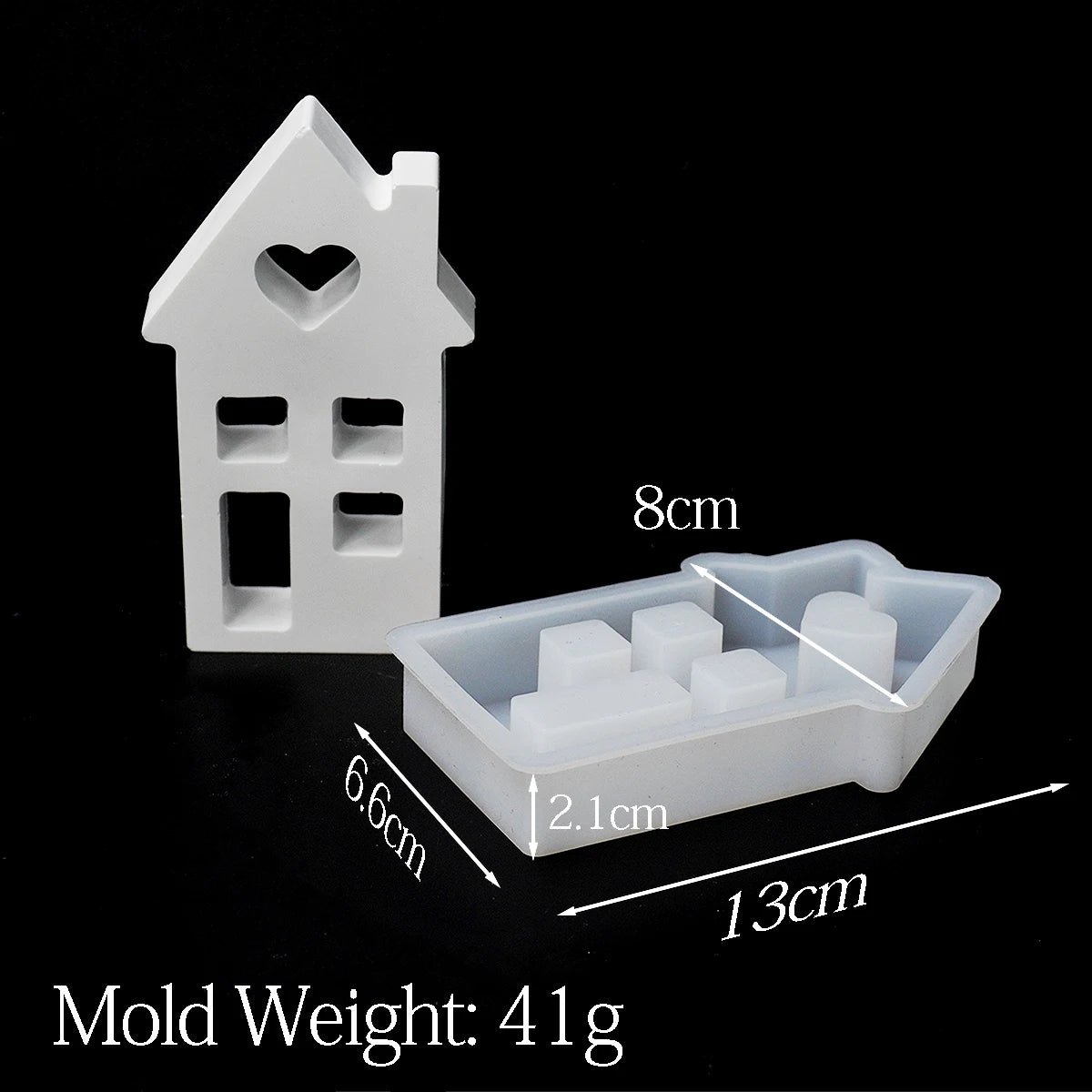 DIY House Shape Silicone Mould Handmade Heart House Plaster Candle Casting Molds Windows House Room Warm Decoration Crafts Gifts