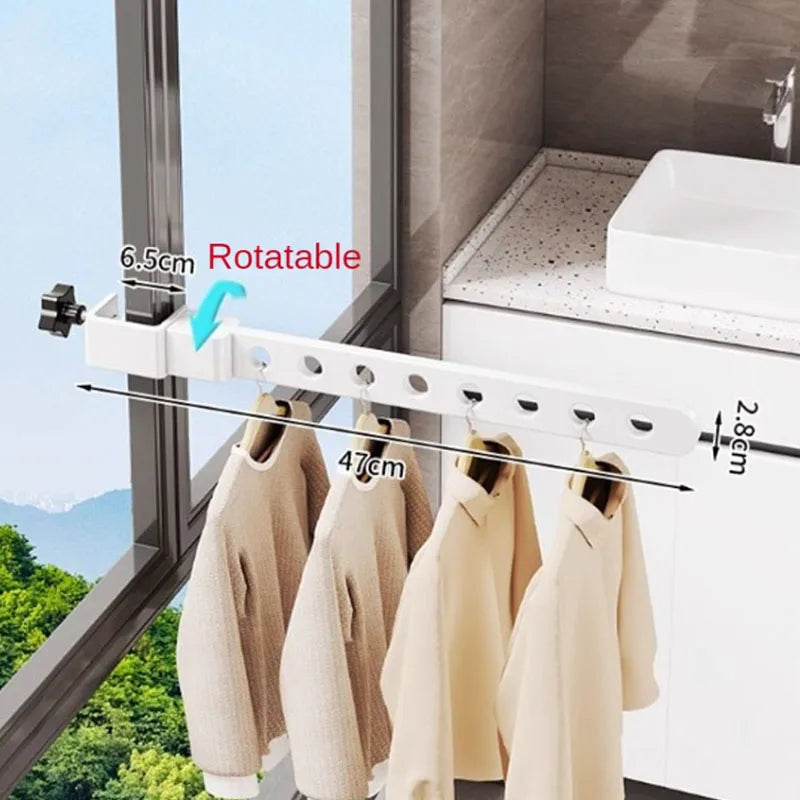 Clothes Drying Rack Adjustable Angle Clothes Hanger Wall-mounted Coat Dryer Collapsible Clothing Organizer Large Loading-bearing
