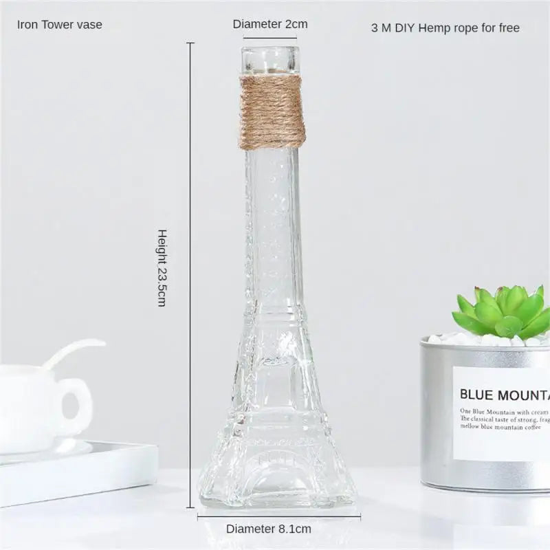 Glass Vase Thickened And Wear Resistant High Quality Thickened Glass Home Decoration Flower Ornaments Flanging Design Circular