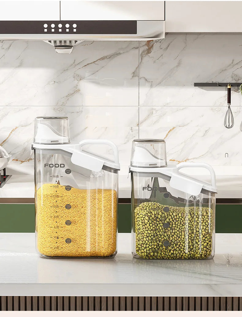 Cereal Containers Storage Compact Clear Dry Food Storage Containers with Pouring Spout Measuring Cup