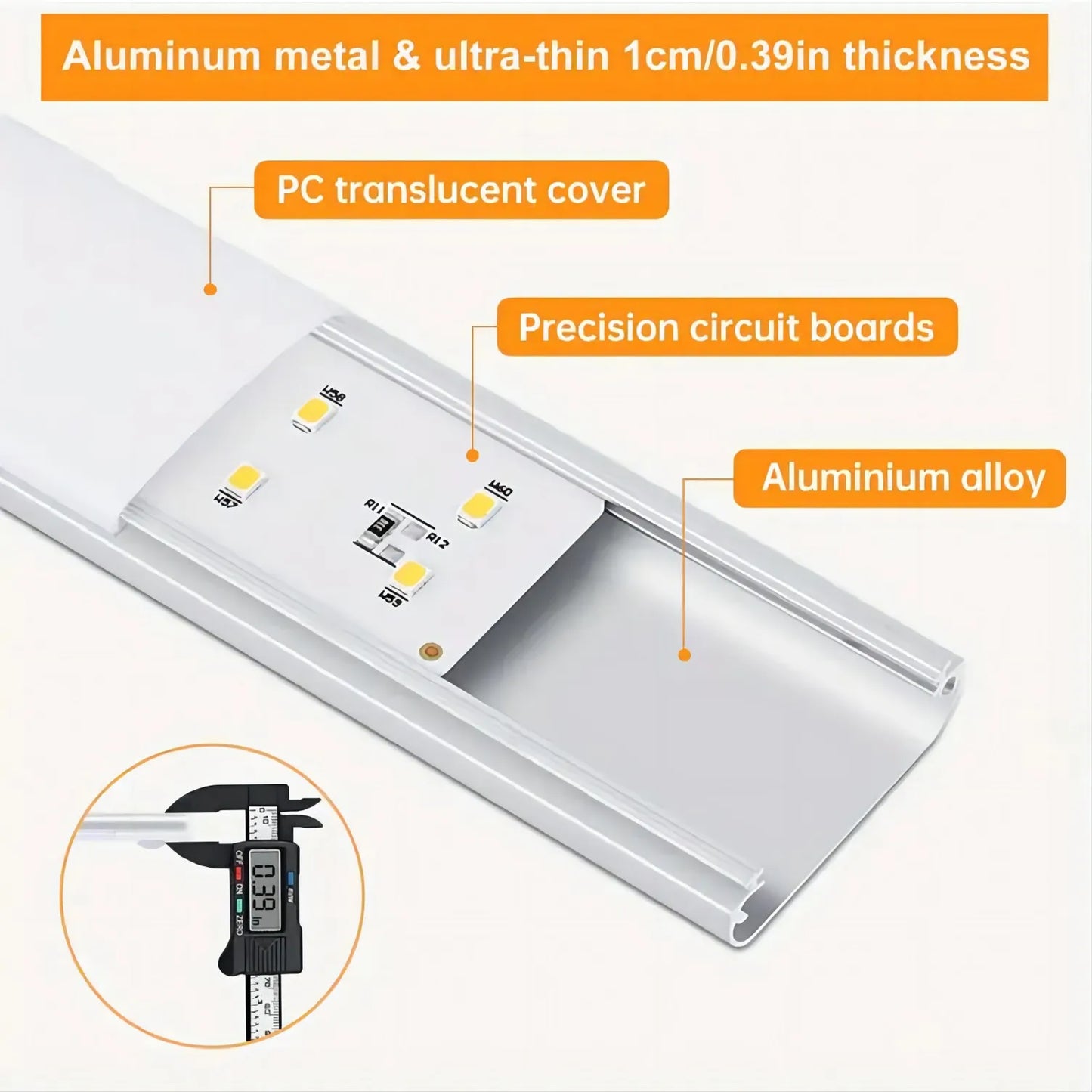 1pc LED Motion Sensor Cabinet Light, USB Rechargeable Night Counter Closet Light, Adjuastable Color,Different Size Available