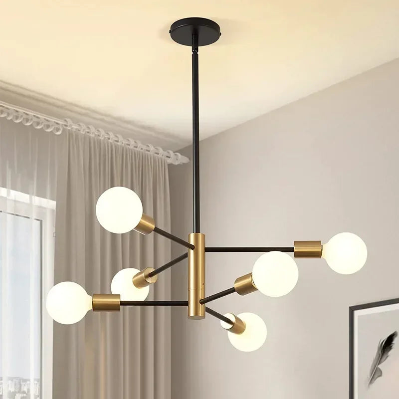 Postmodern Living Room Chandelier Dining Room Bedroom Light Luxury Nordic Lamps Simple Atmospheric Molecular Lamp Home Decor