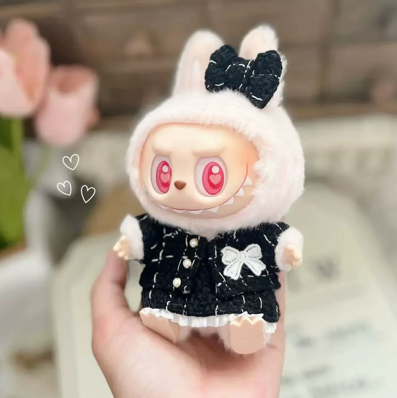 17CM Cute Labubu Doll Clothes Outfit Accessories Classic Dress Set for V2 Mini Dolls Clothing Girl Kid Gift Labubu Ropa