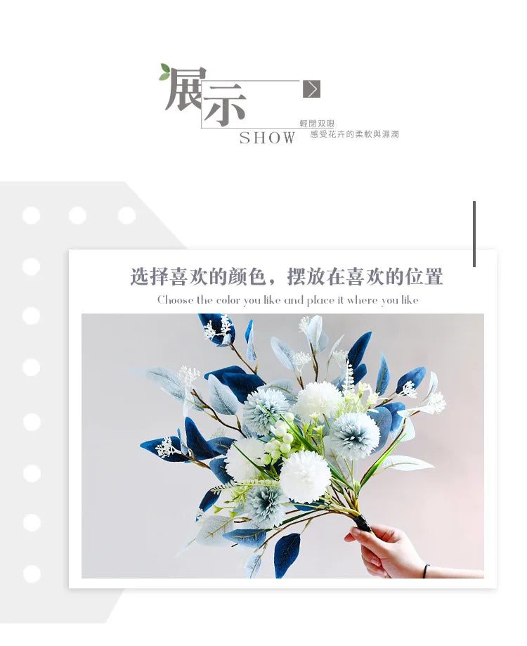 Artificial Flowers Peony Fake Flowers Hydrangea Crafts for DIY Home Bridal Wedding Party Festiva Decoration
