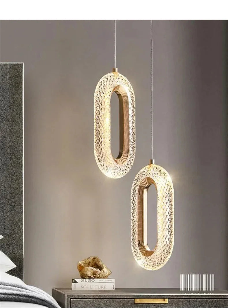 Nordic Luxury Bedside Chandelier Long Line Living Room Background Wall Light Study Chandelier Bedroom Bedside Small Chandelier