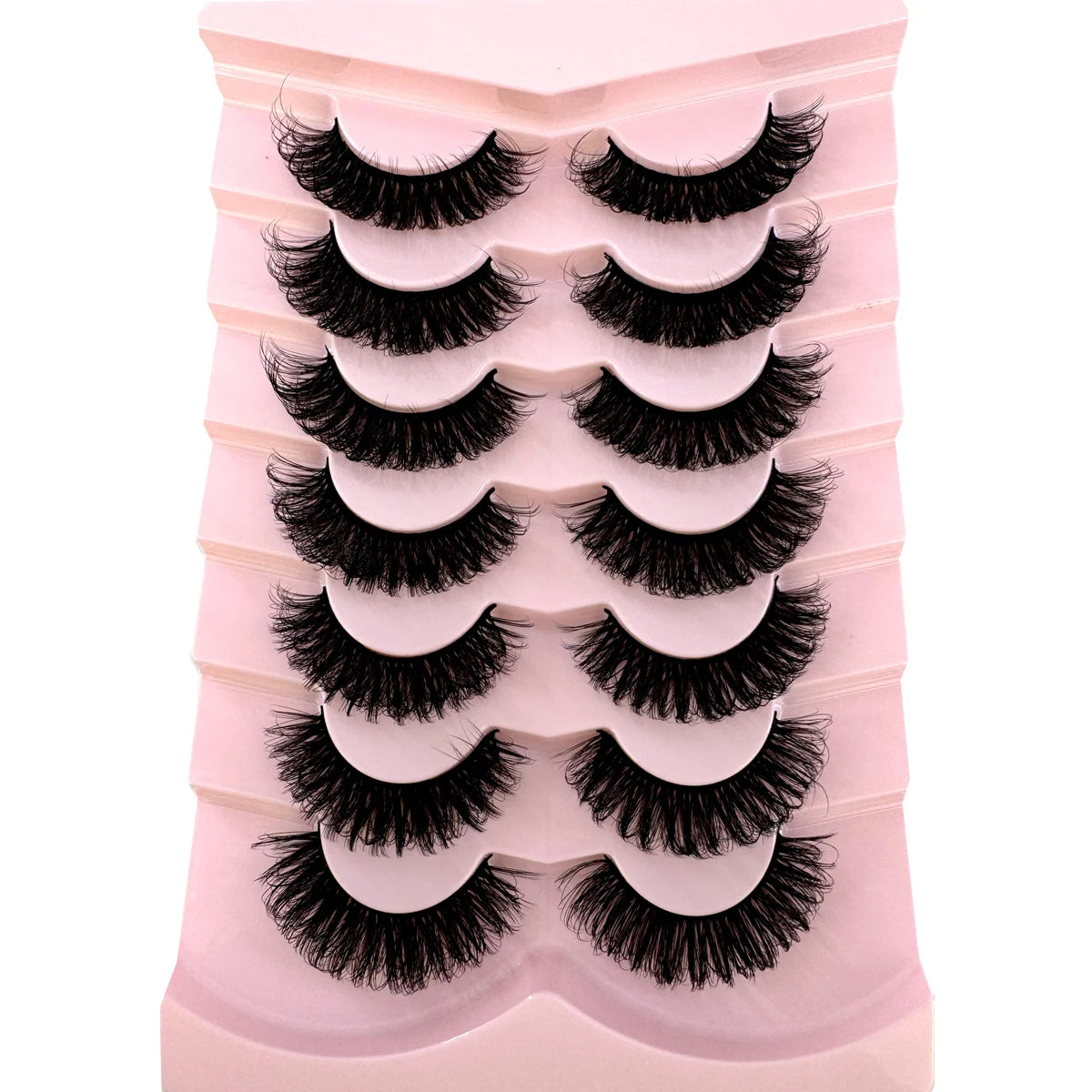 7pairs Natural Russian Strip Lashes Fluffy Mink Lashes 3D False Eyelashes Fluffy Volume Eyelashes Fake Eyelash Extension Make Up