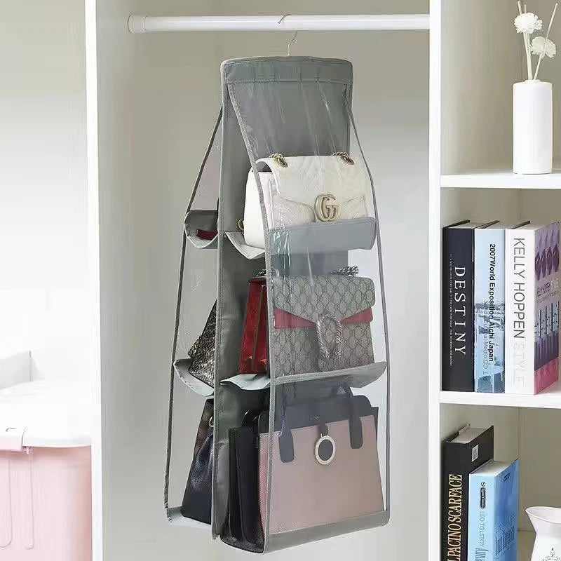 Hanging Handbag Organizer Wardrobe Closet Transparent Storage Bag Door Wall Clear Sundry Shoe Bag Hanger Pouch Accessories Stuff