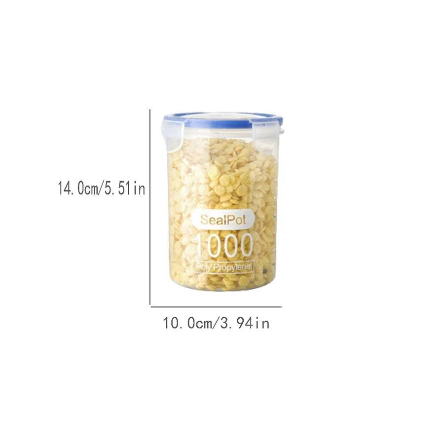 Plastic Food Storage Containers Transparent Rice Dispenser Bucket Cereals Boxes Jars for Bulk Kitchen Organizer Accessory