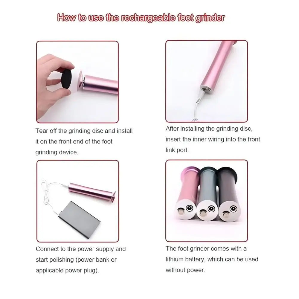 Callus remover Rechargeable Portable Electric Foot File Pedicure Set Foot exfoliation tool The ideal gift for foot care