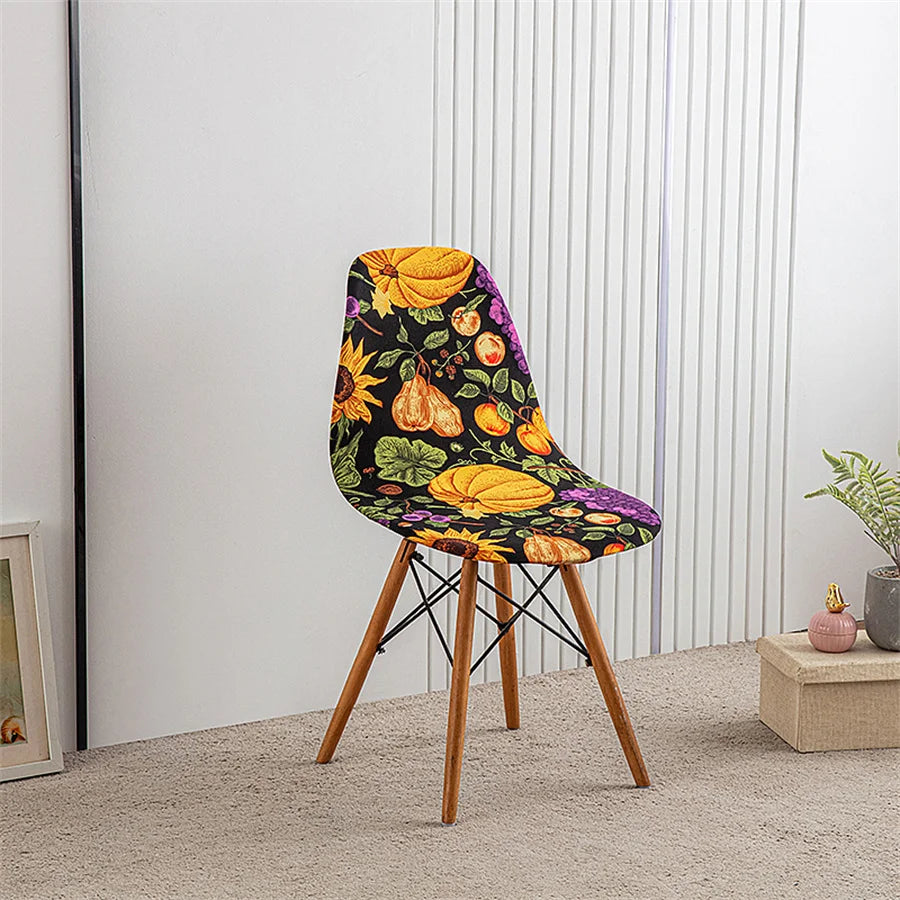 1Pc Printed Dining Table and Chair Cover Household Elastic Chair Cover Eames Chair Cover Special-Shaped Chair Cover
