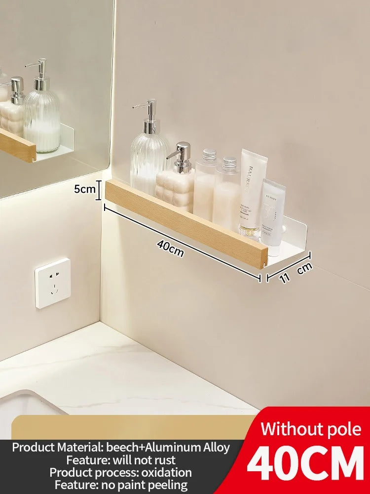 Wooden living room bathroom shelf wall mounted bathroom toilet sink shelf wall storage rack Kitchen shelf storage