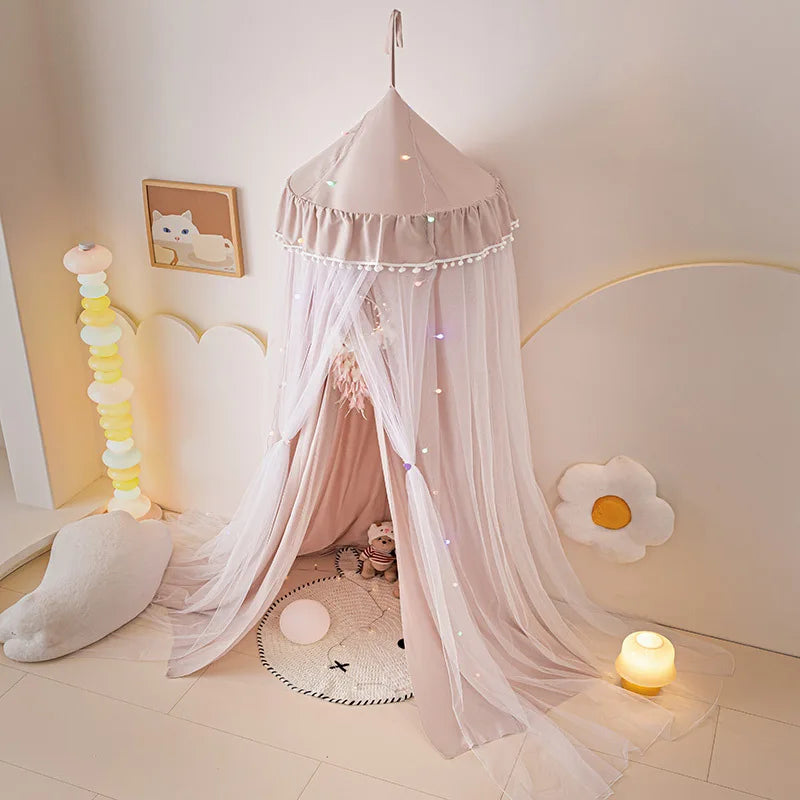 Dome bed curtain children's indoor light-proof bed curtain windproof bedside ceiling blackout double-layer mosquito net curtain