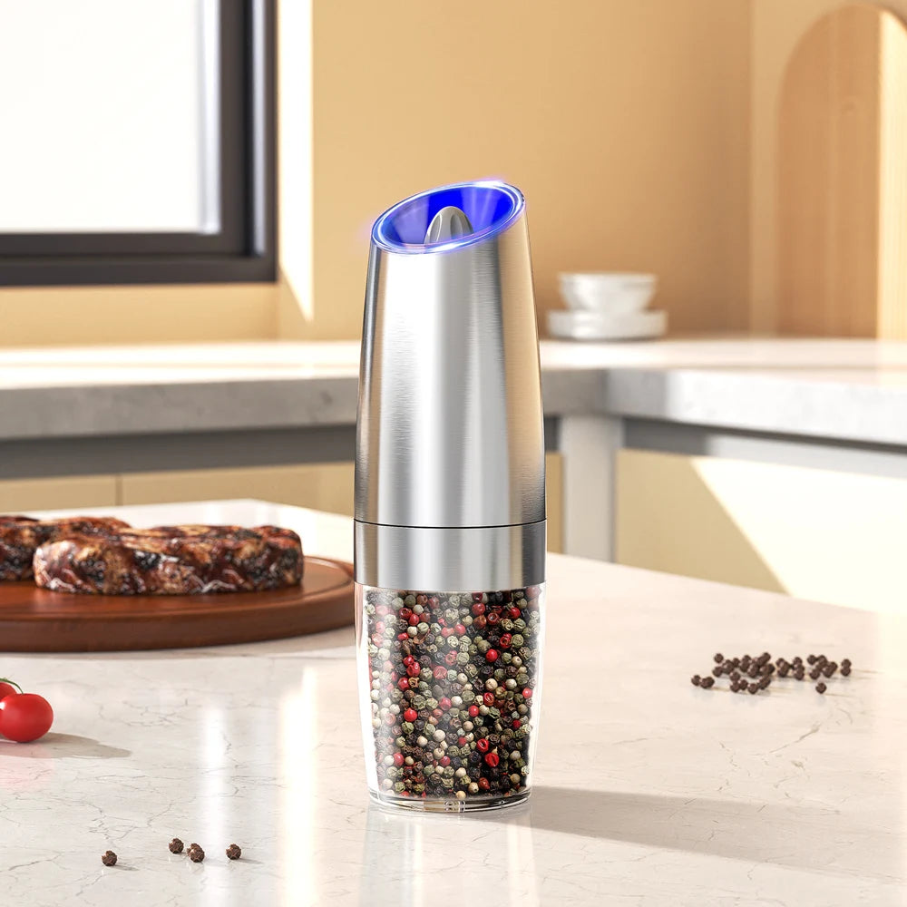 Electric Automatic Salt and Pepper Grinder Set with Led Light Grinder Set Spice Mill Adjustable Spices Grinder Kitchen Tools