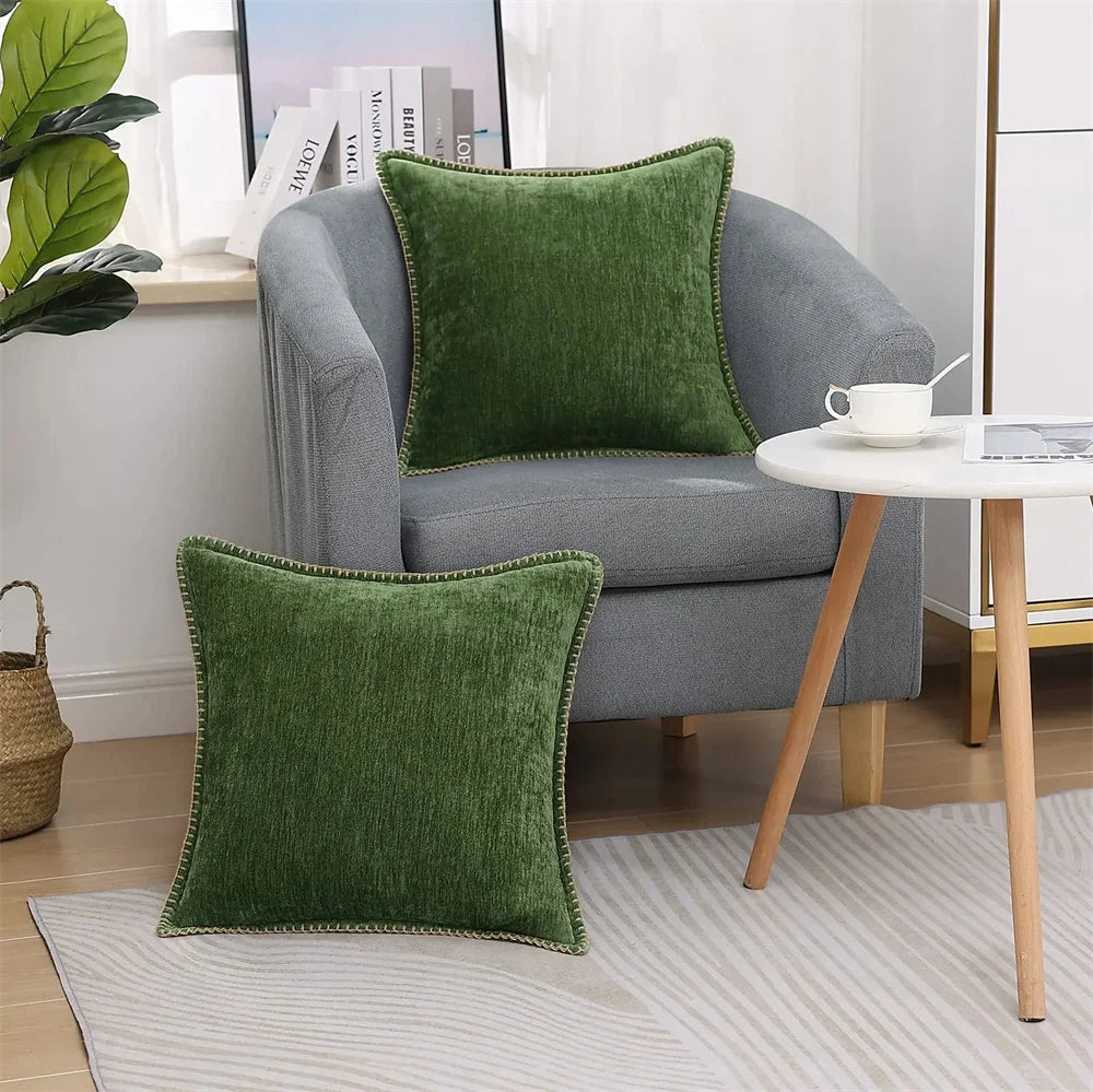 Homaxy Chenille Cushion Cover 50x50cm Velvet Decorati Throw Pillow Cover Soft Luxury Pillowcase For Sofa Decor Pillow Case 40x40