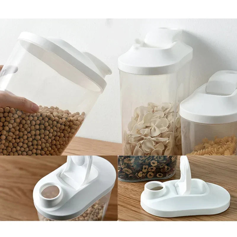 Food Storage Containers with Lids Stackable Treat Box Containers for Kitchen Pantry Organization Containers for Rice Dispenser