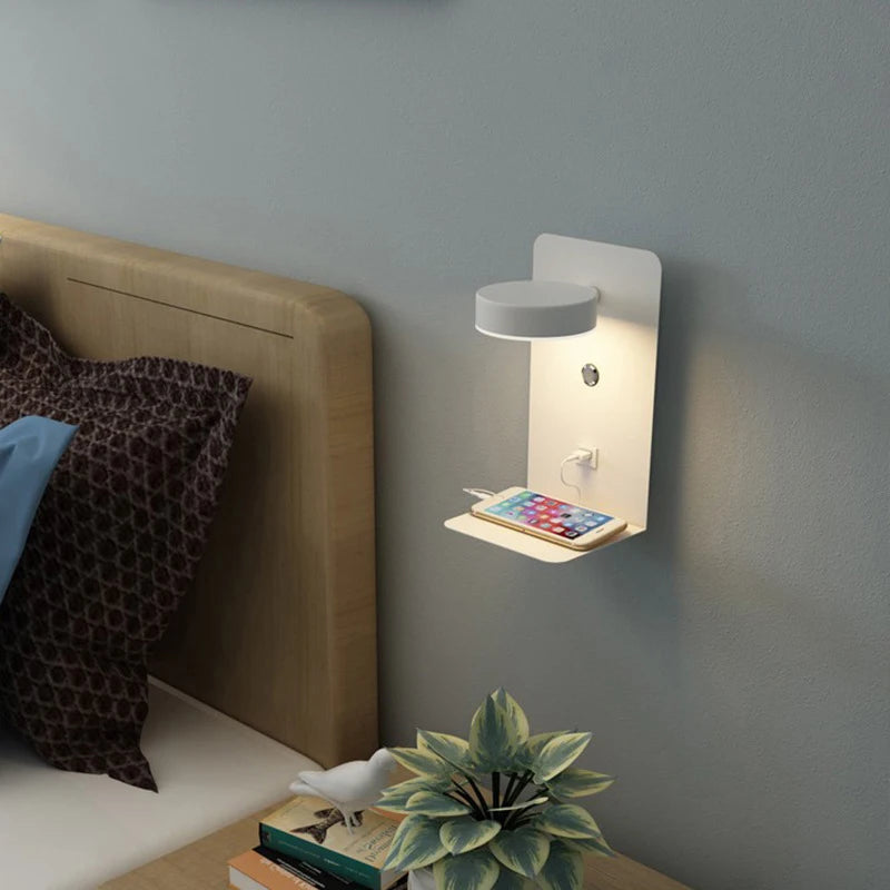 Bedroom Led Wall Lamps with USB Charge Wall Light Indoor Lamp for Living Room Decor Wall Panels with Switch Aisle Modern Sconce