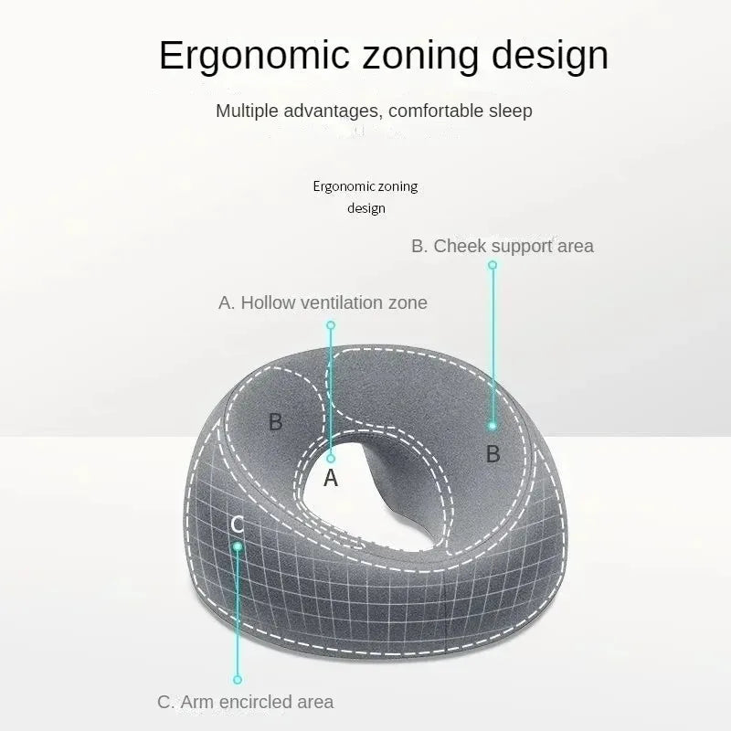 Massage Face Rest Pillow for Beauty Salon Ergonomics Lying Down Pillow Memory Foam Breathable Head Rest Support Pillow