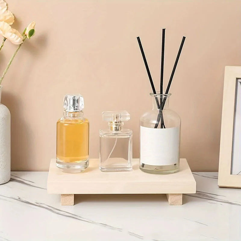 Retro Wooden Bathroom Tray Vanity Hands Soap Scented Candle Storage Holder Kitchen Seasoning Tray Home Decoration For Lr Bth etc