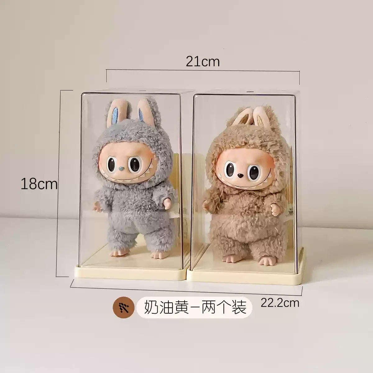 Labubu Acrylic Storage Box Large Capacity Transparent Rectangle Doll Display Cabinet Dustproof Home Desktop Toy Organizer