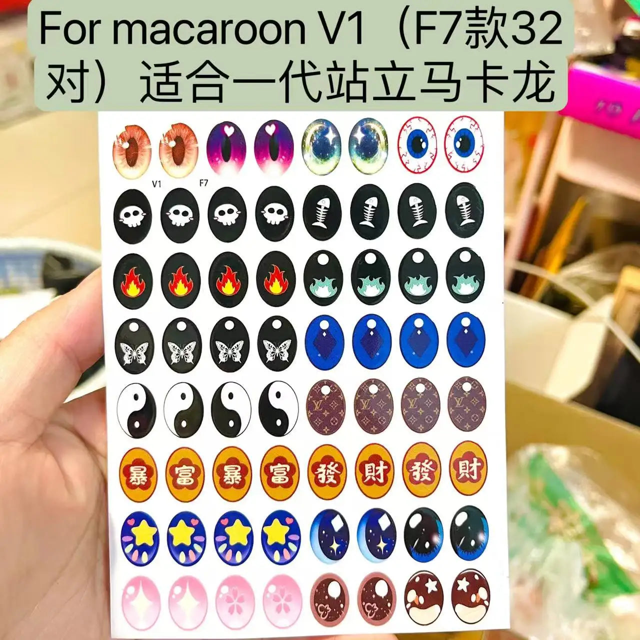 17cm Labubu Color Metal Bracelet Labubu Exquisite Eye Makeup Stickers Eyelash Stickers Vinyl Doll Diy Accessories