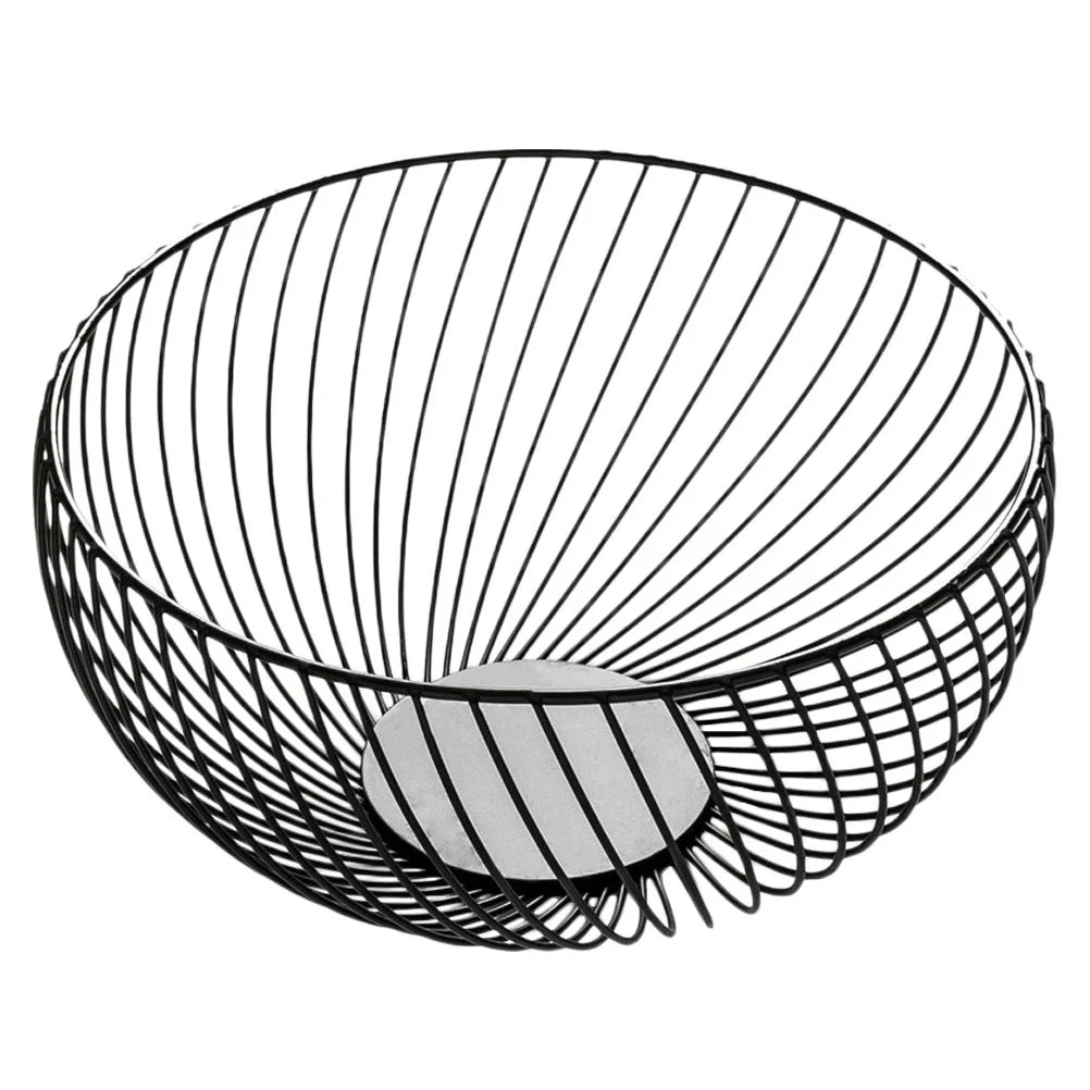 Large Capacity Metal Storage Bowl Iron Fruit Basket Egg Container Vegetable Tray Round Storage Basket Home Storage ganization