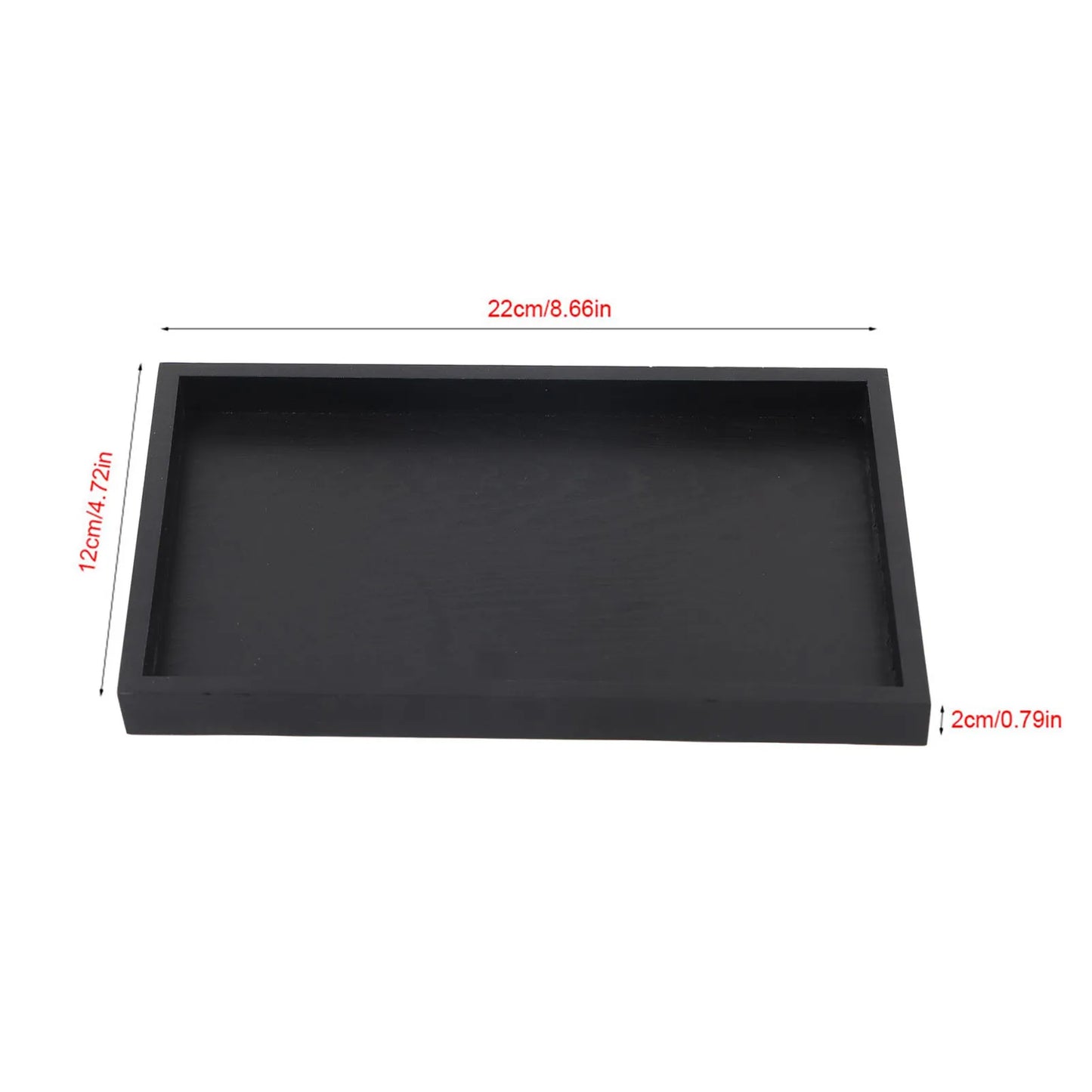 Rectangle Shape Solid Wood Tea Tray Coffee Snack Food Serving Tray Plate Restaurant Trays Black