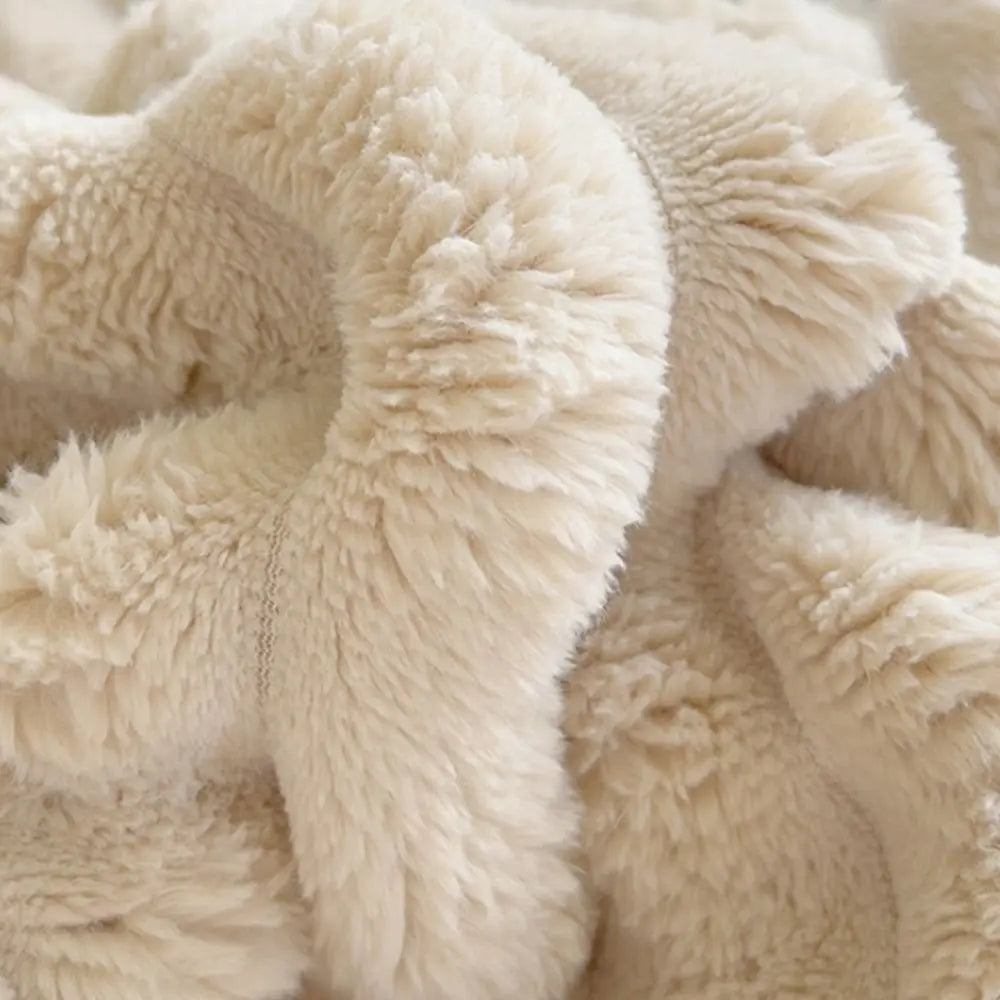New Cotton Warm Blanket Spandex Solid Color Throw Blanket Double Sided Ultra Soft Plush Striped Blankets Home Office
