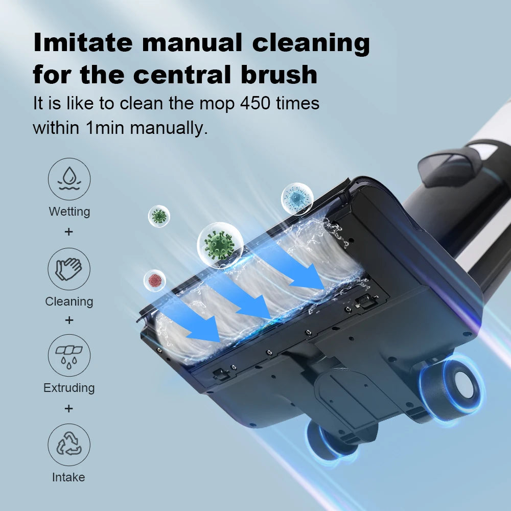 Liectroux i7Pro Cordless Vacuum Cleaner for Wet And Dry Cleaning, Smart Washing for Home Multi Surface Floor,14Kpa, Self-drying