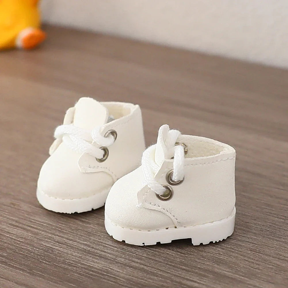 【Labubu Shoes】Labubu Mini Leather Boots for 15/17cm Dolls - Multi Colorful Fashion DIY Shoes Sitting Party Wearing Accessories