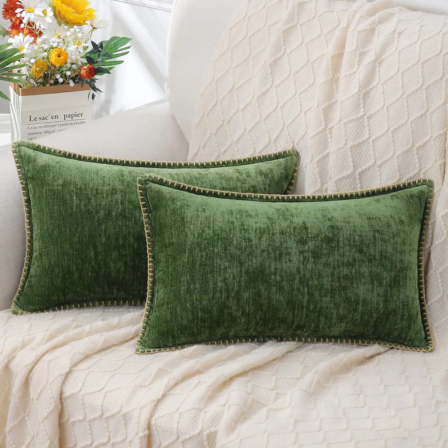 Homaxy Chenille Cushion Cover 50x50cm Velvet Decorati Throw Pillow Cover Soft Luxury Pillowcase For Sofa Decor Pillow Case 40x40