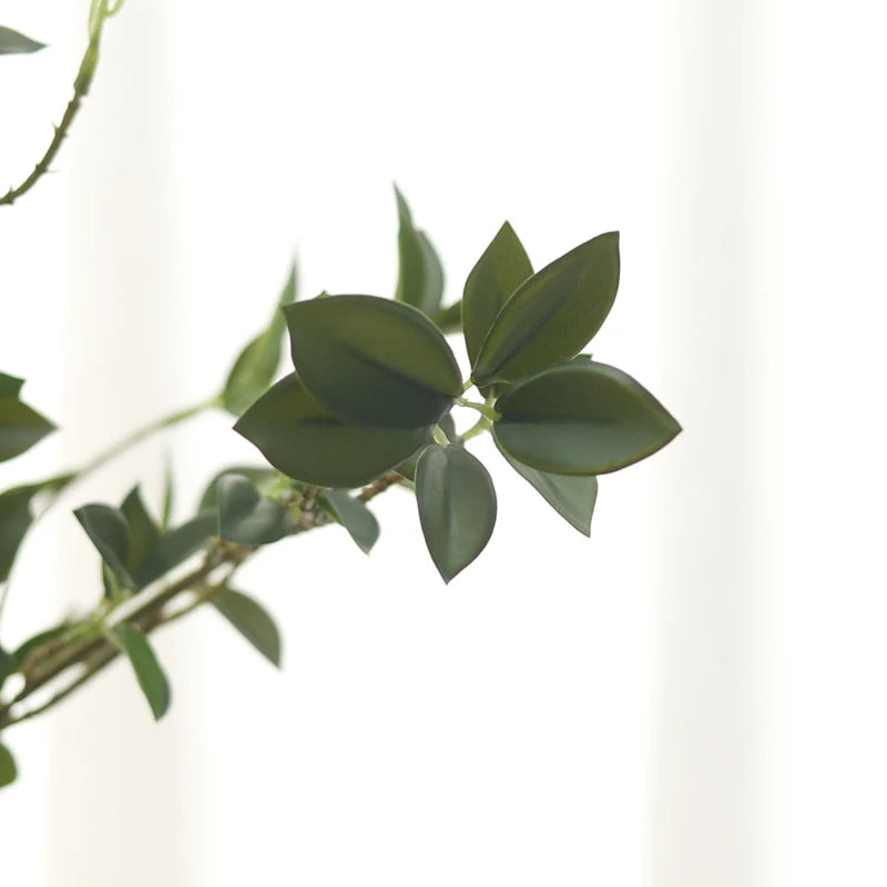 Artificial Long Branch Ficus Green Leaves Tree Branches For Fake Plants Home Wedding Backdrop Party Living Room Decoration Props