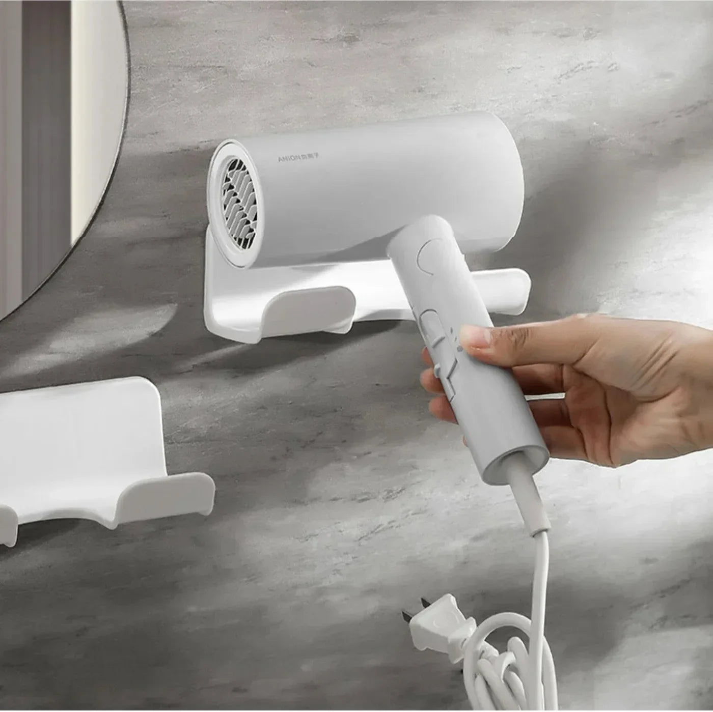 Hair Dryer Storage Rack, Wall Mounted Storage Rack, Clothes Hanger, Bathroom Storage Rack, Bathroom Storage Rack