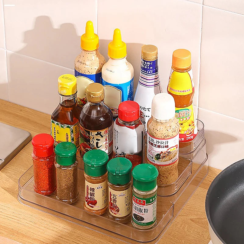 3 Tier Desktop Perfume Shelf PET Cosmetic Organizer Perfume Storage Rack Doll Display Stand Kitchen Seasoning Organizer