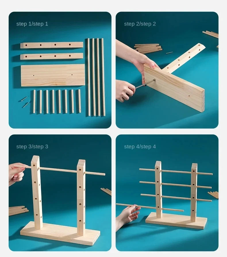 Wooden Eyeglass Storage Rack Household Sunglasses Glasses Display Rack Organizer Perforation-free Multi-functional Desktop