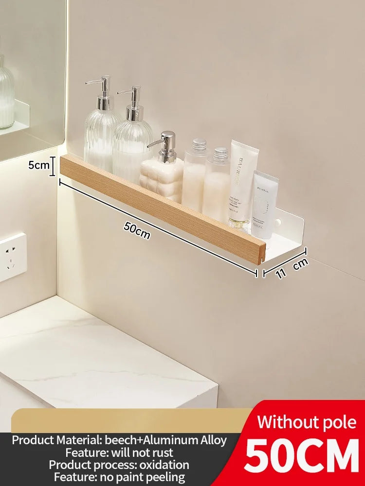 Wooden living room bathroom shelf wall mounted bathroom toilet sink shelf wall storage rack Kitchen shelf storage
