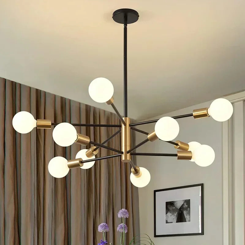 Postmodern Living Room Chandelier Dining Room Bedroom Light Luxury Nordic Lamps Simple Atmospheric Molecular Lamp Home Decor