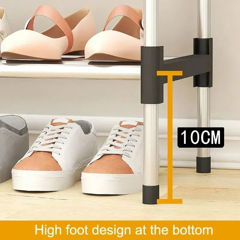 3-8Floor Simple Shoe Rack Multi Layer Dustproof Household Doorstep Shoe Cabinet Storage Space Saving Assembly Of Small Shoe Rack