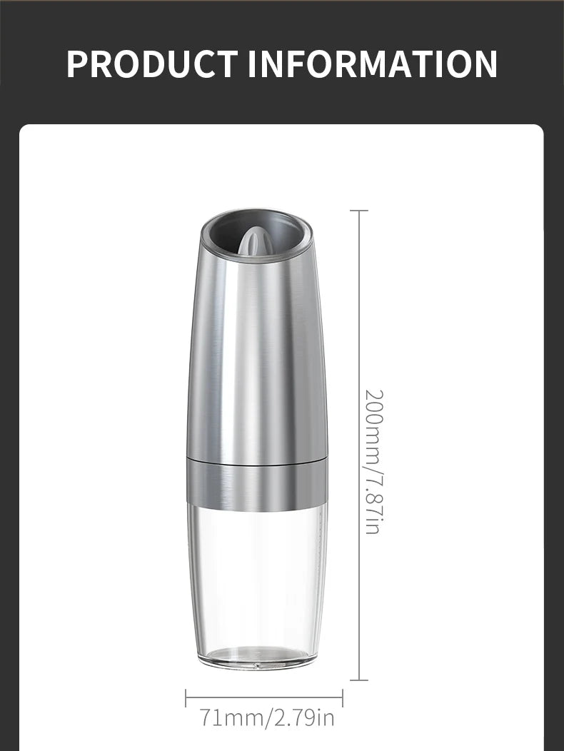 Electric Automatic Salt and Pepper Grinder Set with Led Light Grinder Set Spice Mill Adjustable Spices Grinder Kitchen Tools