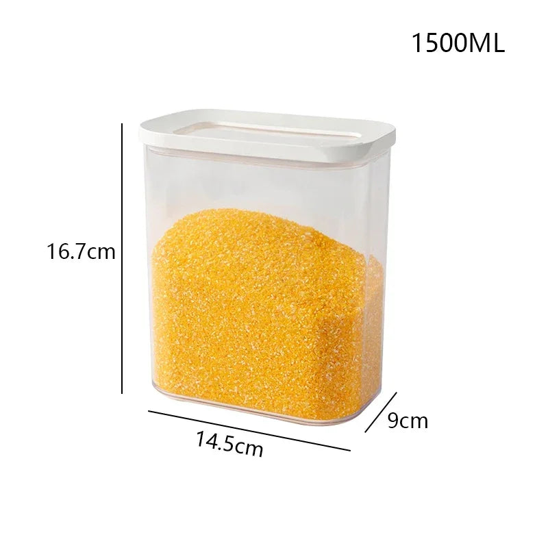 Plastic Sealed Storage Box Transparent Food Container Coffee Bean Organizer Food Storage Cereal Dispenser Kitchen Kitchen Items