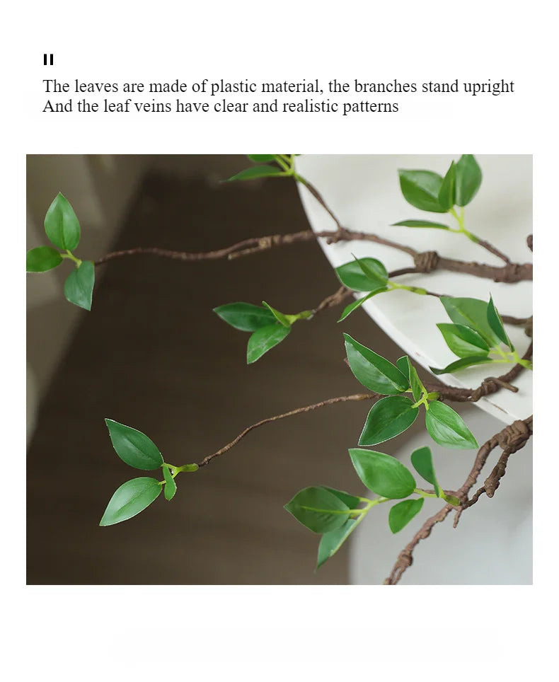 44CM Artificial Green Plants Withered Branches Home Decorations Green Leaves Withered Vines Flower Arrangements Decoration