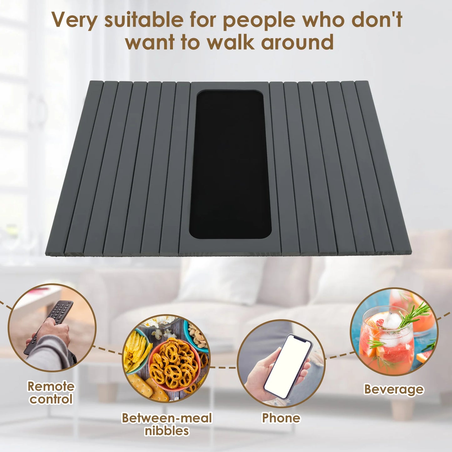 Wood Sofa Arm Tray Sofa Tray in Folding Design Sturdy and Robust Sofa Tray Convenient Sofa Tray for Storage Sofa Tray Home
