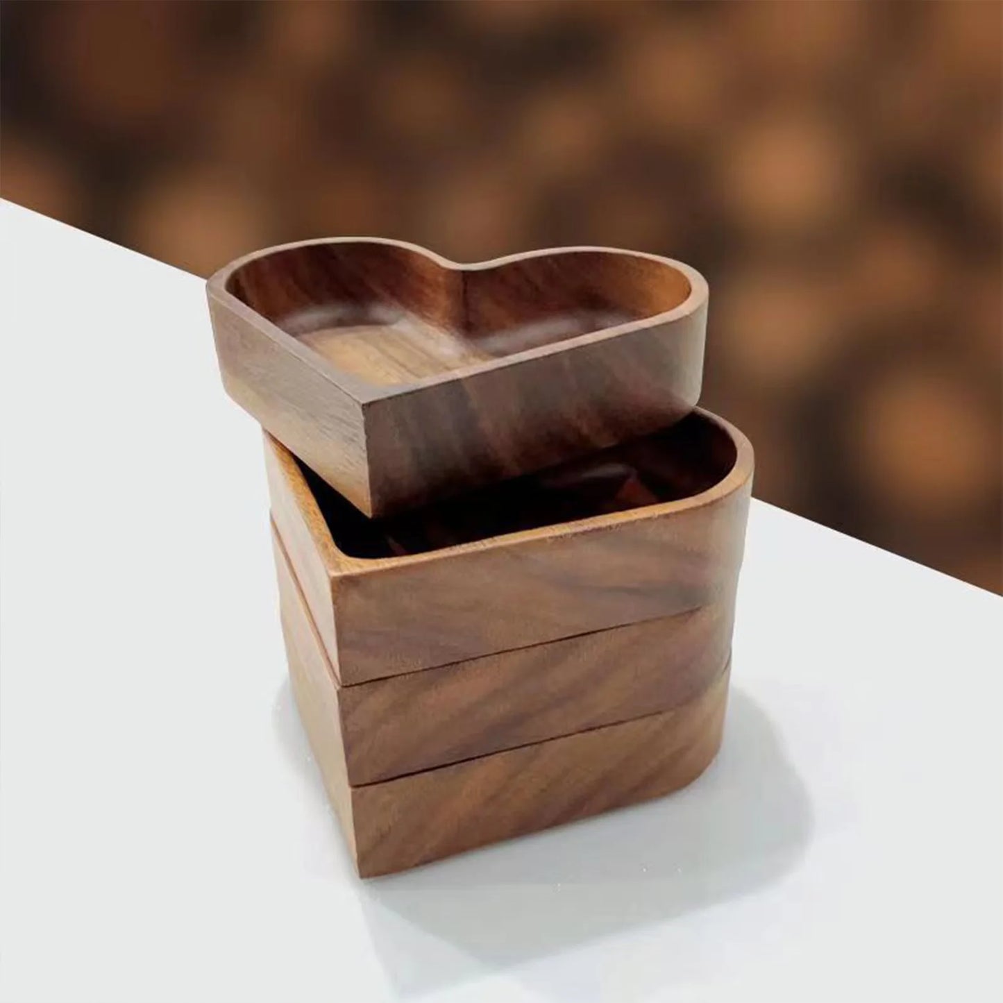 Solid Wood Tray Creative Heart Shaped Walnut Tray For Nuts Fruits Candies Desserts Snacks Jewelry Accessory Home Storage Tray
