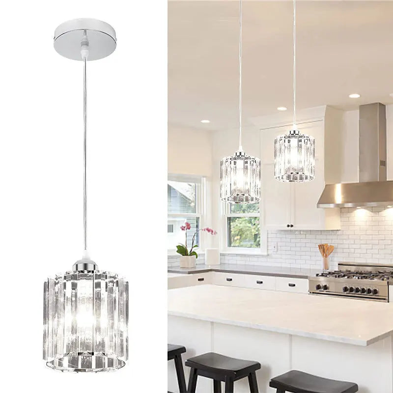 Modern American Minimalist Style Living Room Dining Room Bar Counter Bedroom Study Corridor 110V Chrome Iron Crystal Chandelier