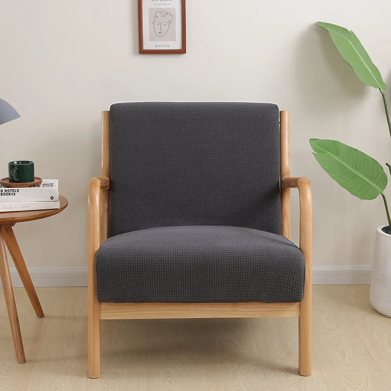 Armchair Slipcover Elastic Modern Chair Cover Zipper Stretch Wood Arm Chair Cover Protector Removable Seat Cover Home Decor
