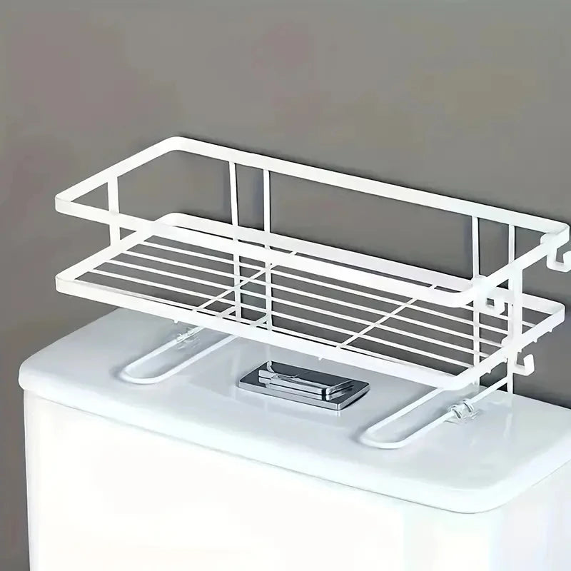 Bathroom Organizer Shelves Over The Toilet Shelf,1Tier Toilet Storage,Multi-function Paper Holder Basket No Drilling Space Saver